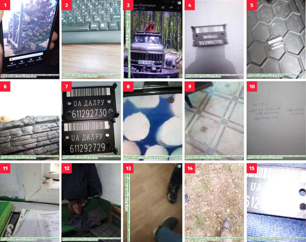 The samples of incorrect pictures, loaded to the ERT system. The pictures of the screens (1, 3, 8), tags are not attached (4, 7, 15), non-informative images (2, 5-6, 9-14)