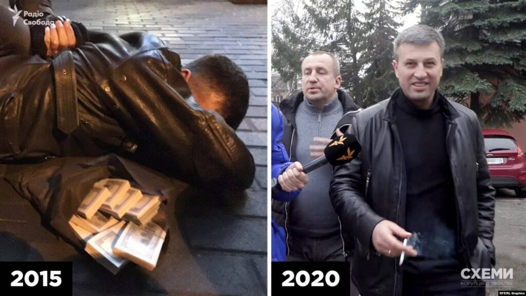 Сергій Нечипоренко під час затримання у 2015 році і через п'ять років після того (колаж програми "Схеми")